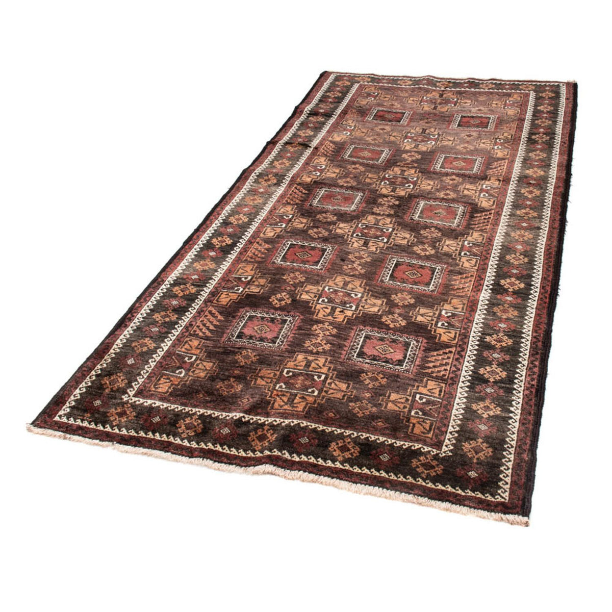 Loper Baluch tapijt - 223 x 111 cm - licht choco