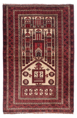 Baluch tapijt - 138 x 89 cm - donkerrood