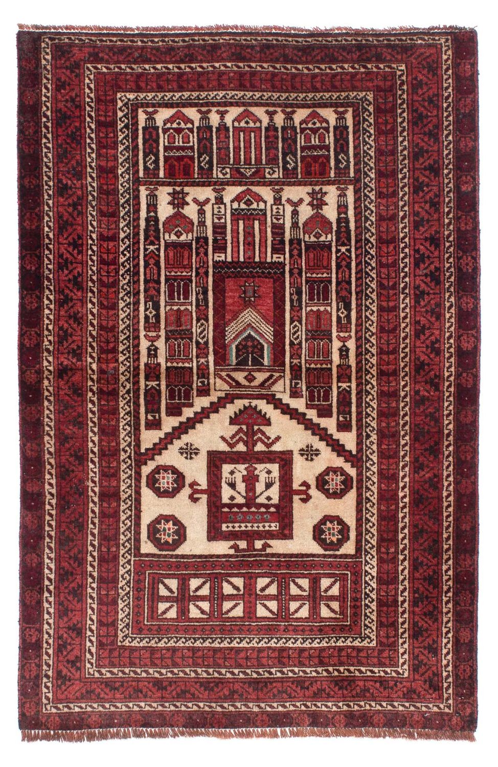 Baluch tapijt - 138 x 89 cm - donkerrood