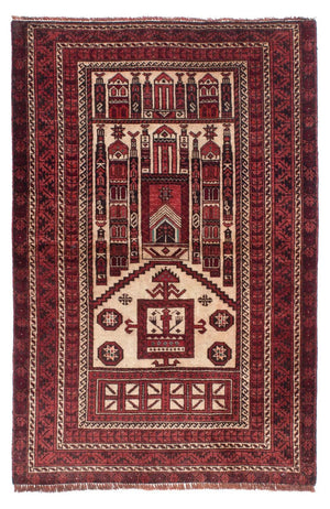 Baluch tapijt - 138 x 89 cm - donkerrood