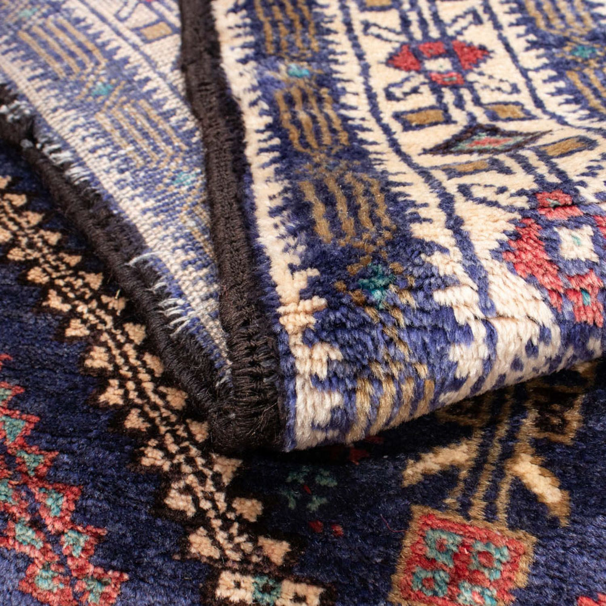 Loper Baluch tapijt - 211 x 112 cm - donkerblauw