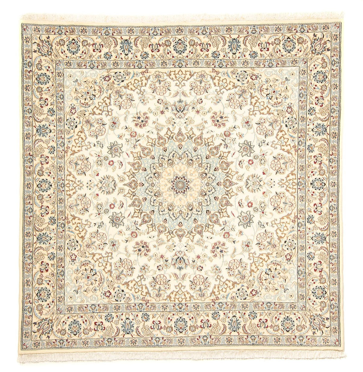 Perzisch tapijt - Nain - Koninklijk vierkant  - 203 x 202 cm - beige