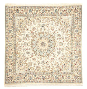 Perzisch tapijt - Nain - Koninklijk vierkant  - 203 x 202 cm - beige