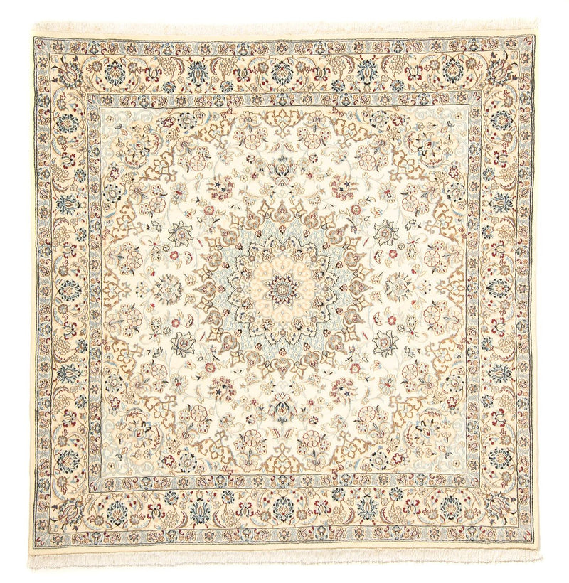 Perzisch tapijt - Nain - Koninklijk vierkant  - 203 x 202 cm - beige