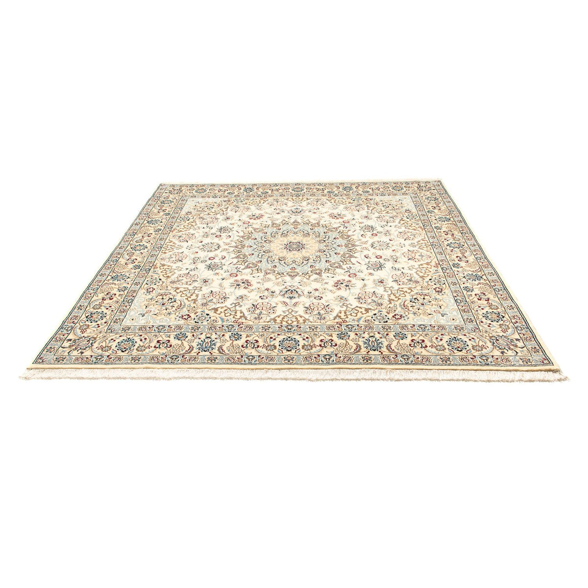 Perzisch tapijt - Nain - Koninklijk vierkant  - 203 x 202 cm - beige