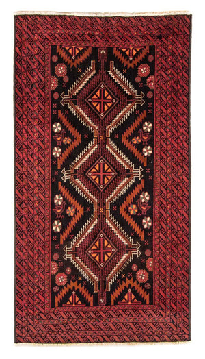 Loper Baluch tapijt - 196 x 106 cm - rood