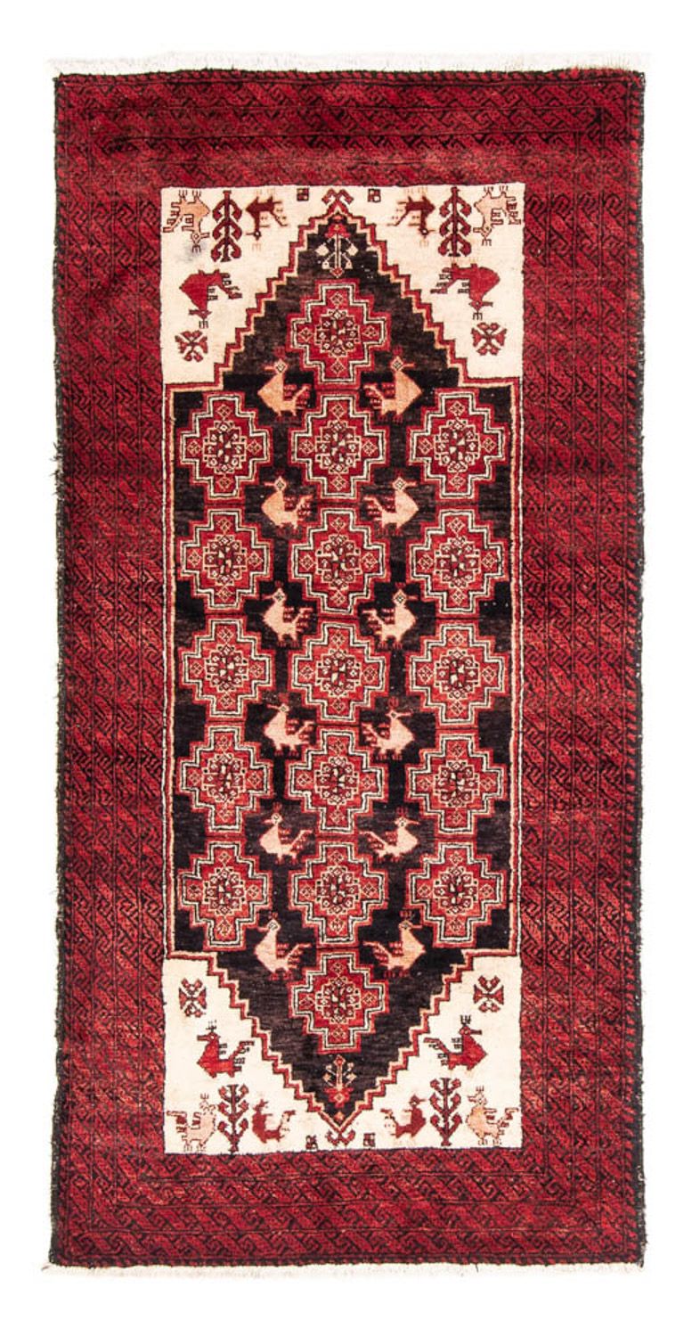 Loper Baluch tapijt - 202 x 100 cm - rood