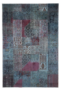 Patchwork tapijt - 291 x 194 cm - blauw