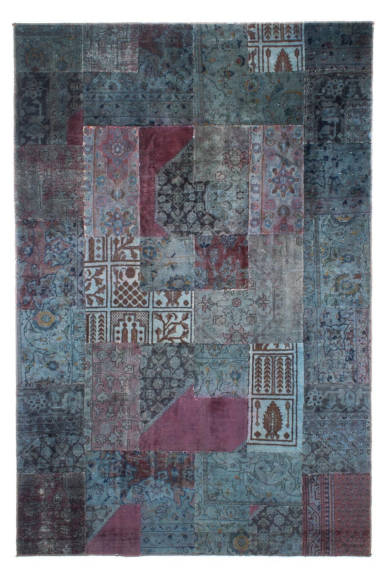 Patchwork tapijt - 291 x 194 cm - blauw