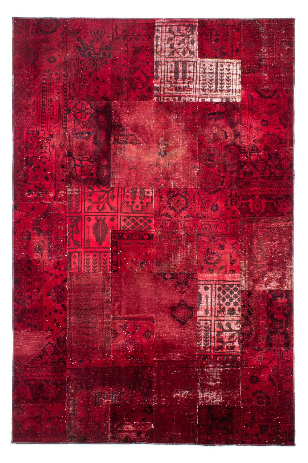 Patchwork tapijt - 293 x 194 cm - donkerrood