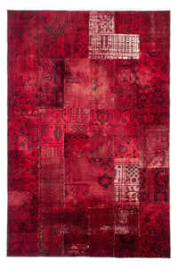 Patchwork tapijt - 293 x 194 cm - donkerrood