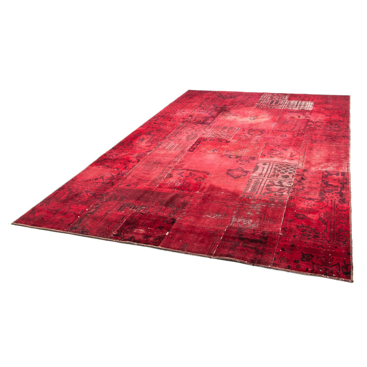 Patchwork tapijt - 293 x 194 cm - donkerrood