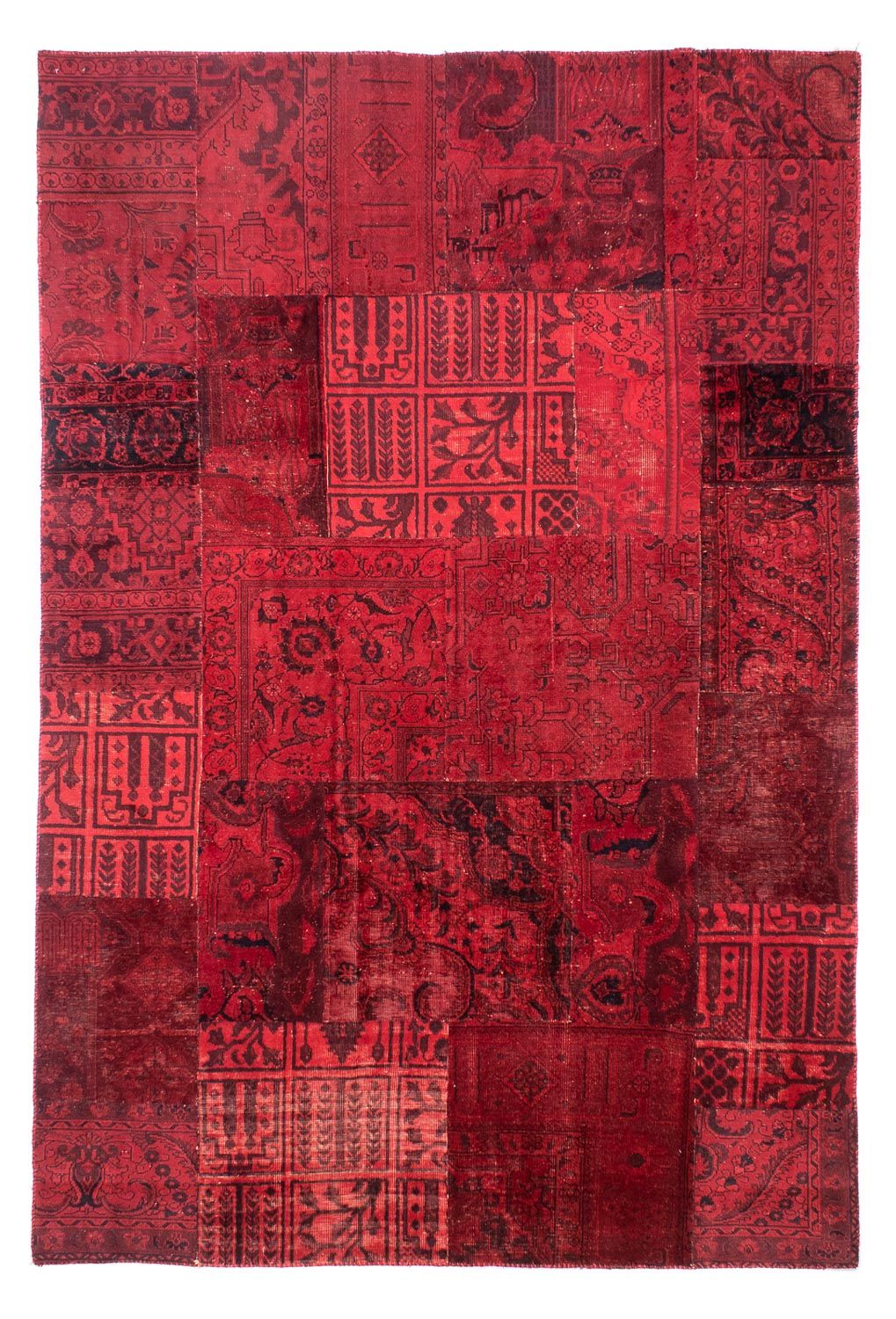 Patchwork tapijt - 296 x 196 cm - donkerrood