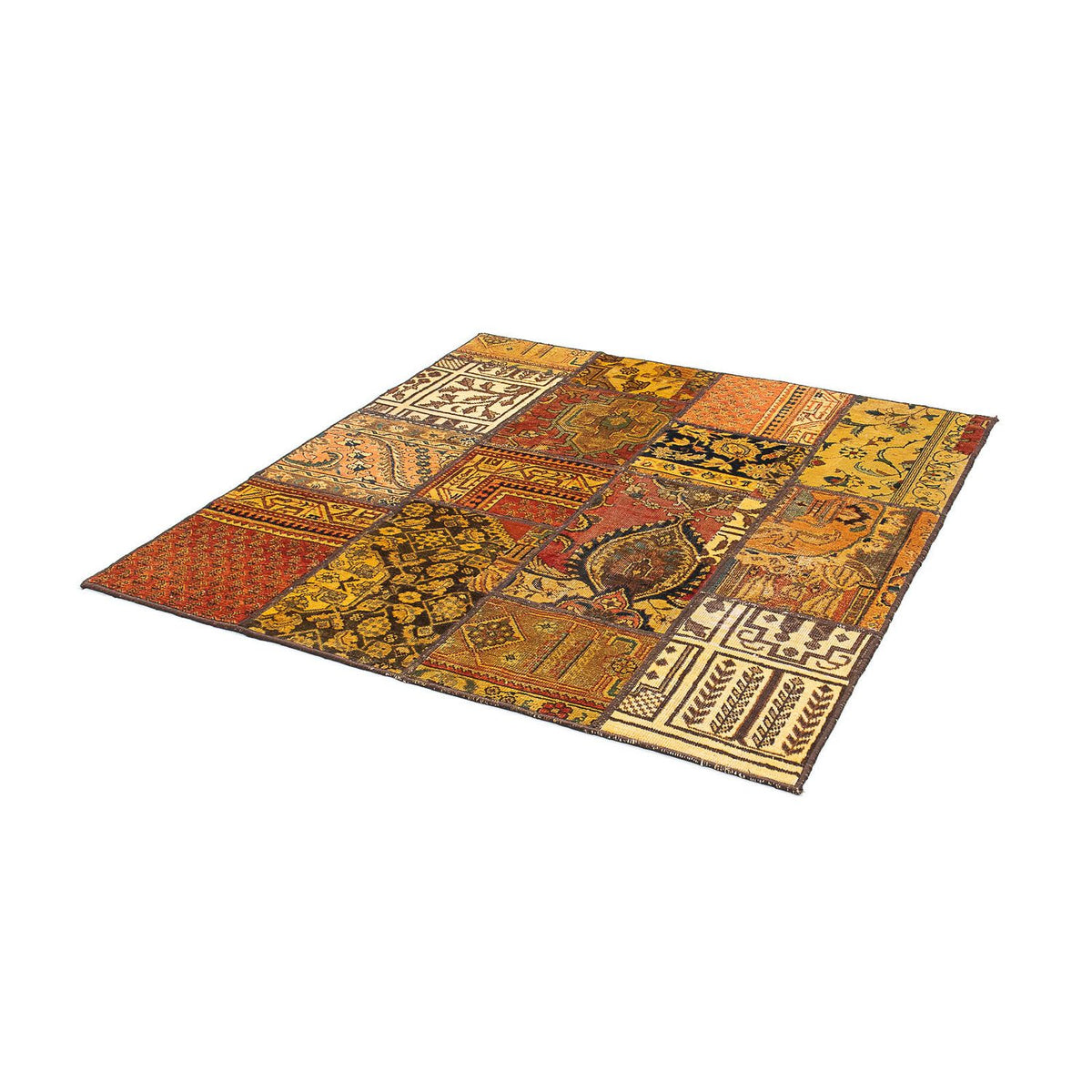 Patchwork tapijt vierkant  - 151 x 142 cm - veelkleurig