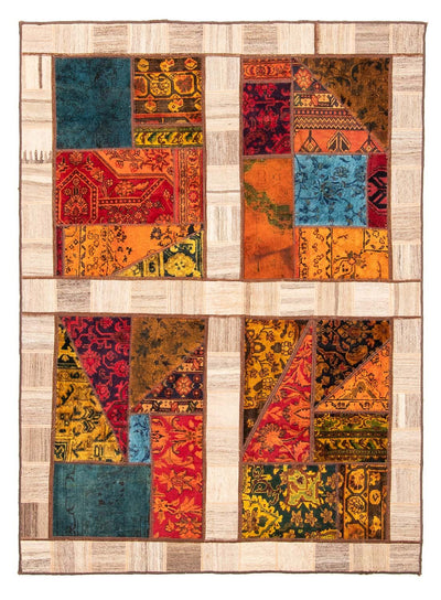 Patchwork tapijt 161x221cm - Perserteppich Wollteppich