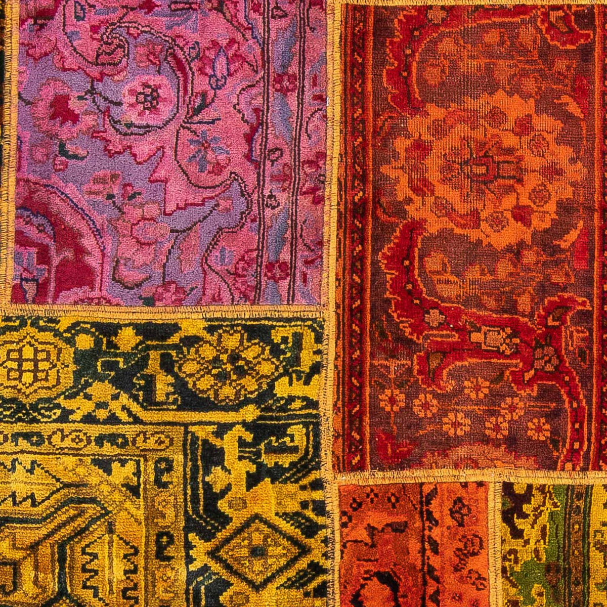 Patchwork tapijt - 198 x 137 cm - veelkleurig