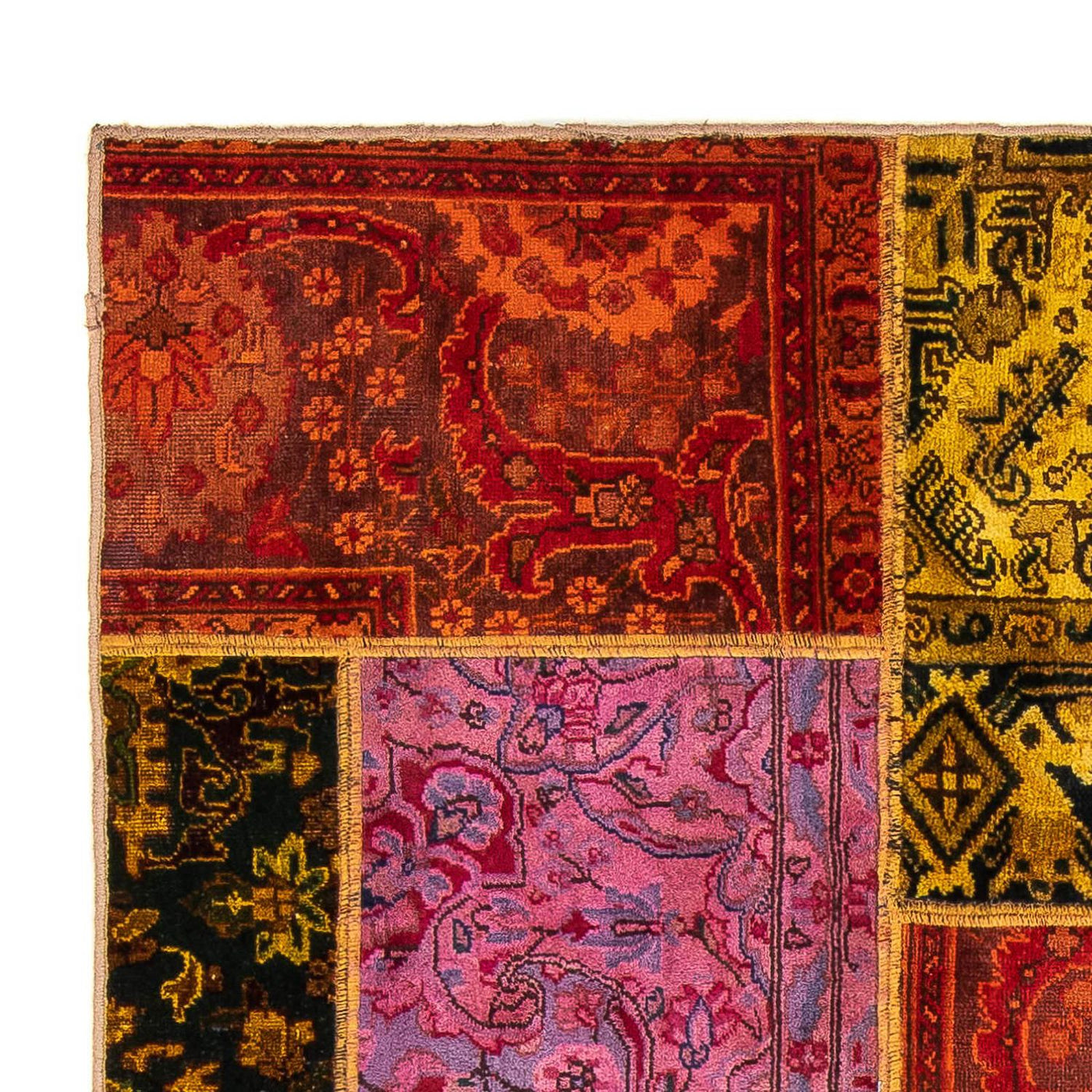Patchwork tapijt 198x137cm - Perserteppich Wollteppich
