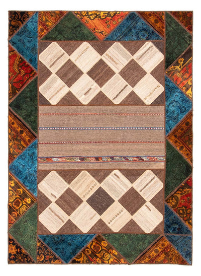 Patchwork tapijt 164x224cm - Perserteppich Wollteppich
