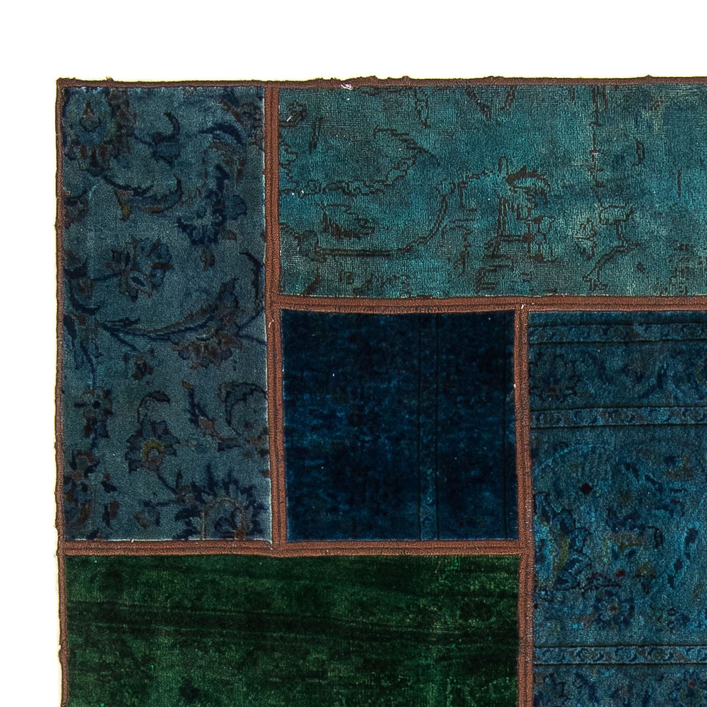 Patchwork tapijt 207x143cm - Perserteppich Wollteppich