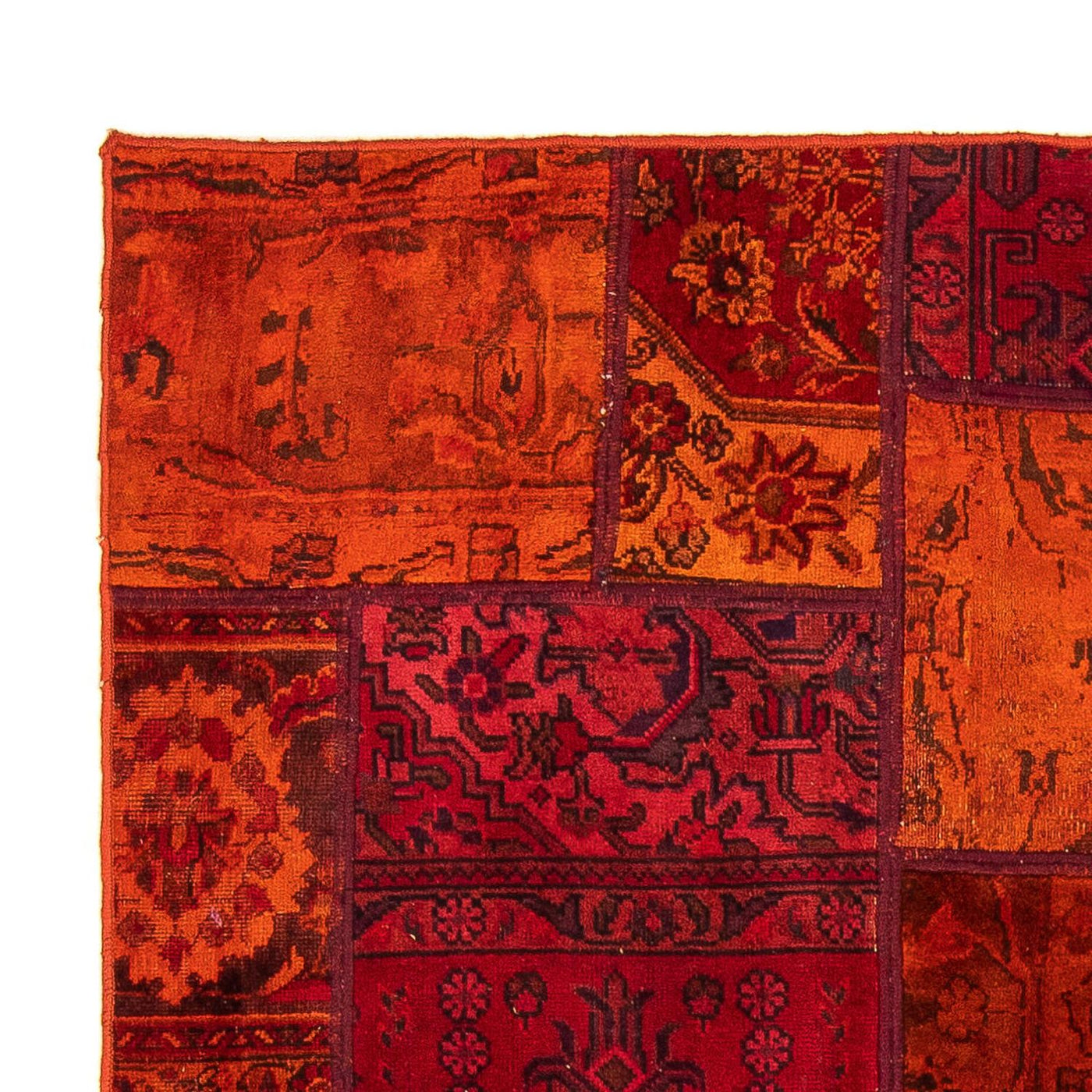 Patchwork tapijt 194x140cm - Perserteppich Wollteppich