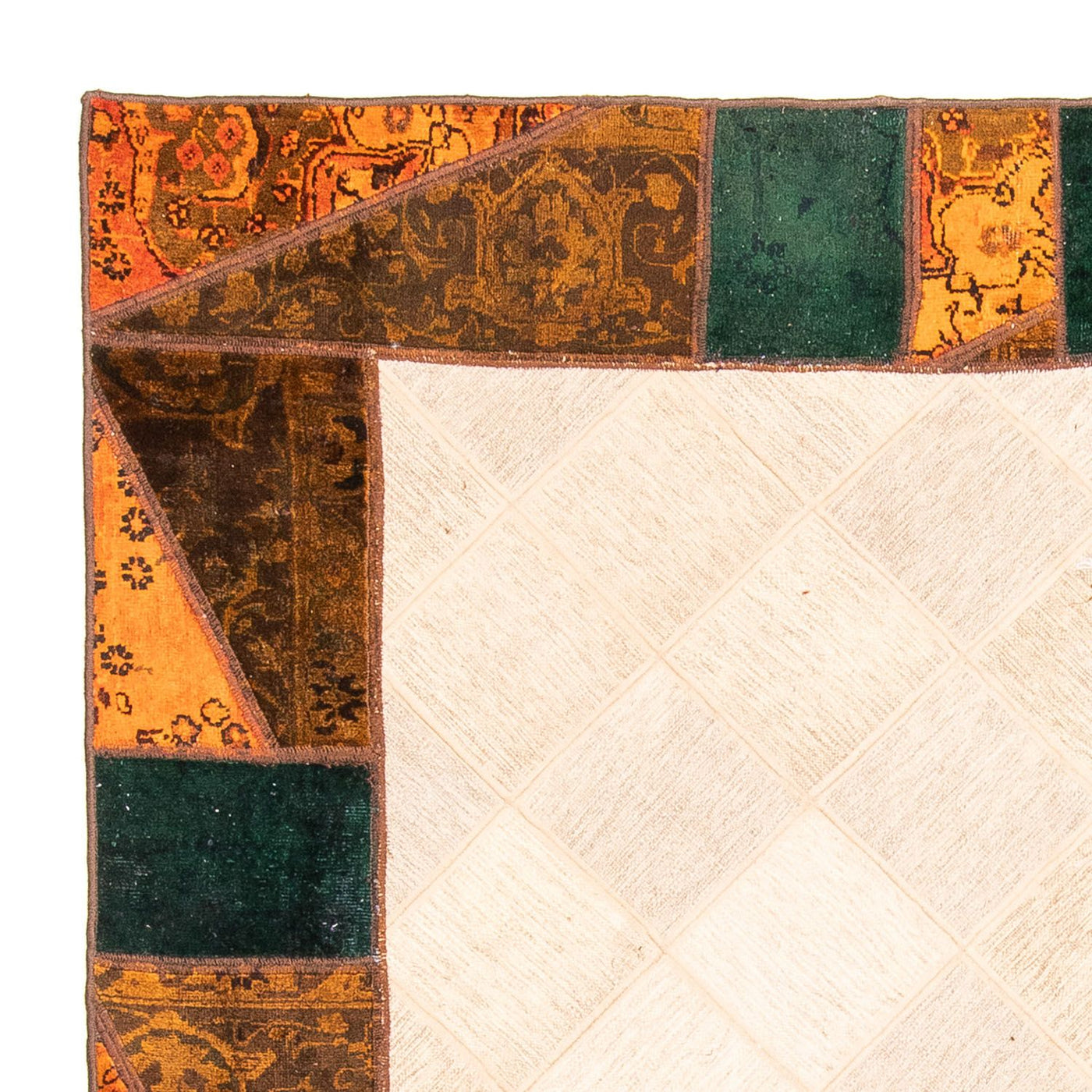 Patchwork tapijt 249x194cm - Perserteppich Wollteppich