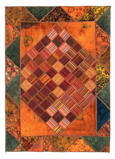 Patchwork tapijt 164x225cm - Perserteppich Wollteppich