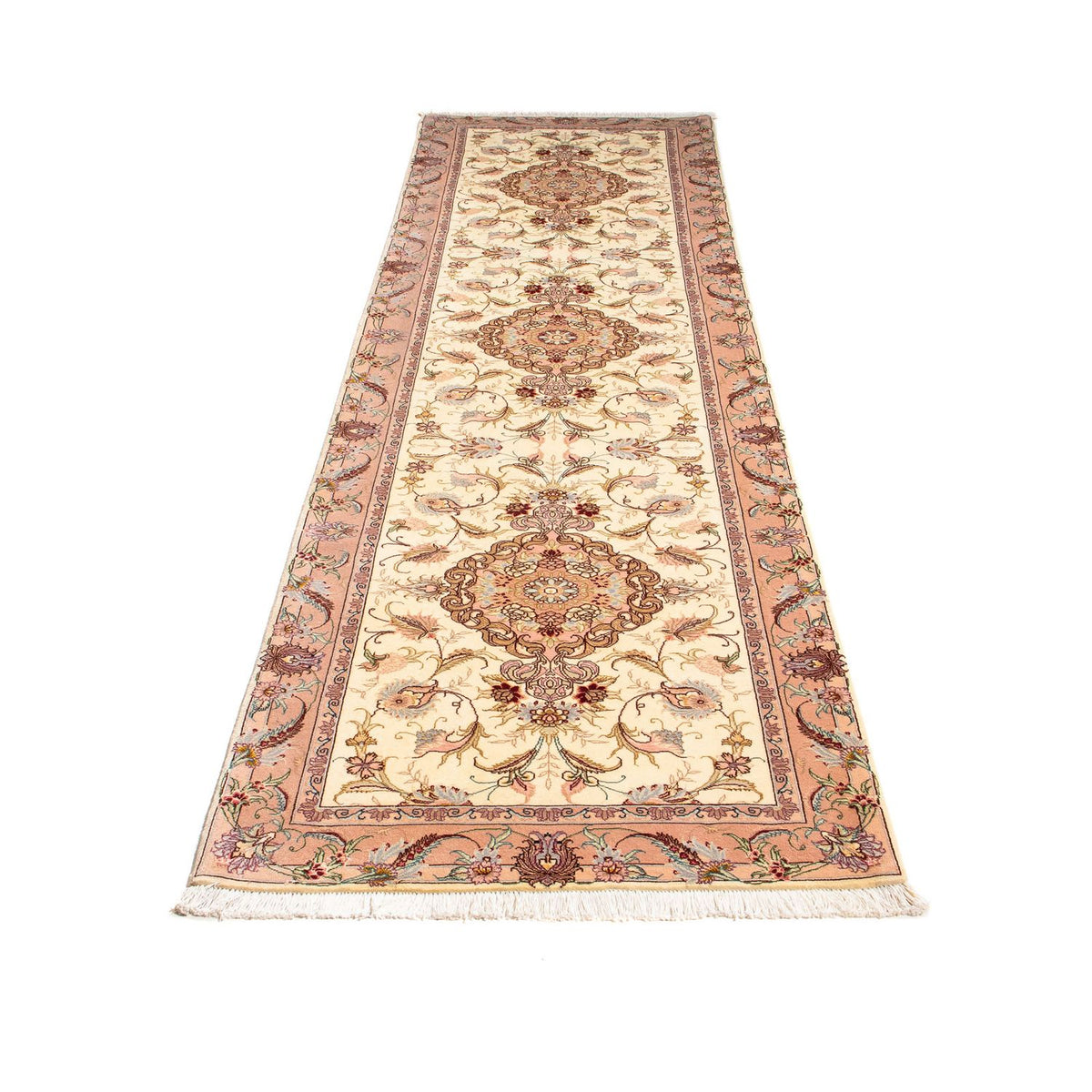 Loper Perzisch tapijt - Tabriz - Royal - 310 x 88 cm - beige