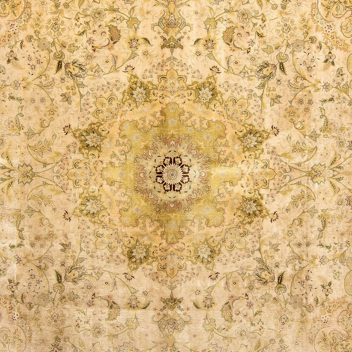 Zijden tapijt - Hereke Silk - Premium - 375 x 277 cm - beige