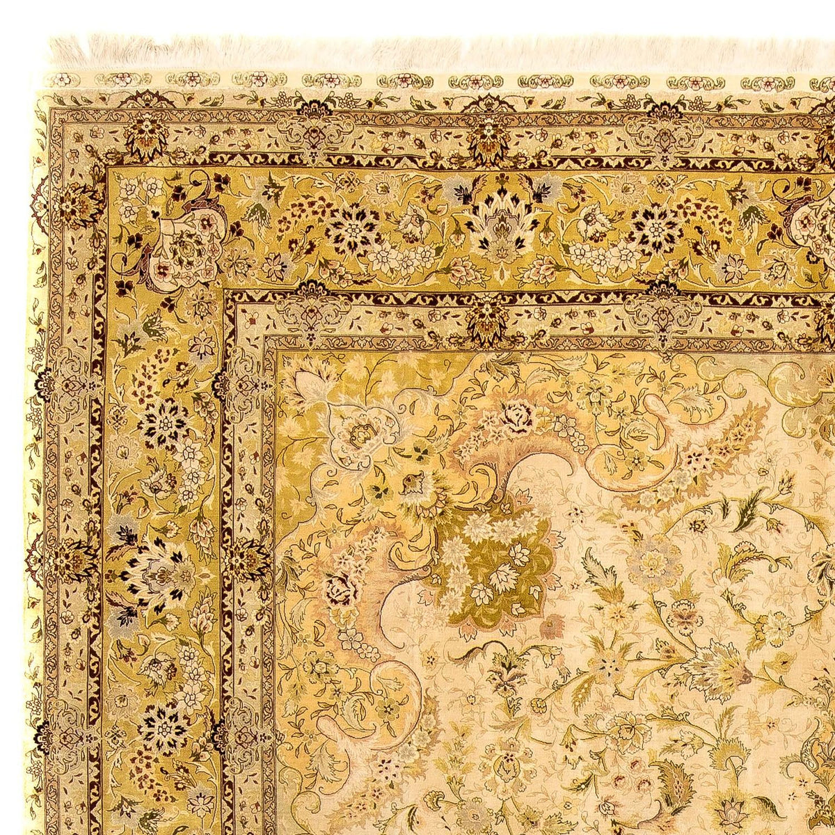 Zijden tapijt - Hereke Silk - Premium - 375 x 277 cm - beige