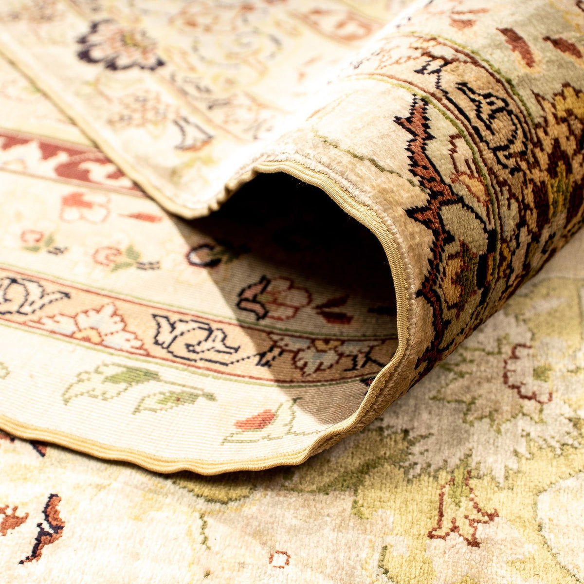 Zijden tapijt - Hereke Silk - Premium - 375 x 277 cm - beige