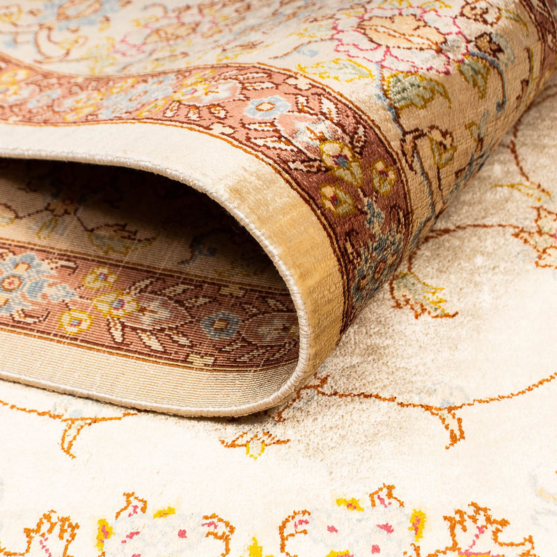 Zijden tapijt - Ghom Silk - Premium - 188 x 130 cm - beige