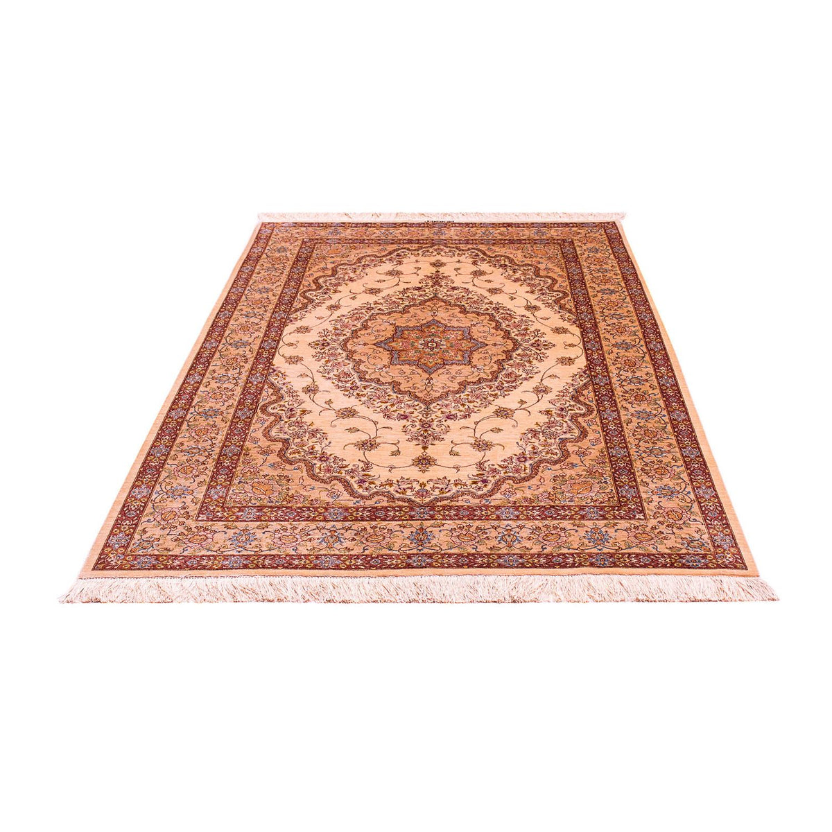 Zijden tapijt - Ghom Silk - Premium - 188 x 130 cm - beige