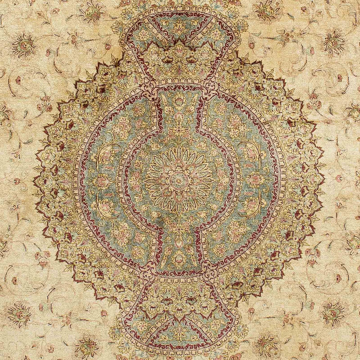 Zijden tapijt - Ghom Silk - Premium - 197 x 131 cm - beige
