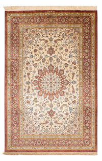 Zijden tapijt - Ghom Silk - Premium - 200 x 128 cm - beige
