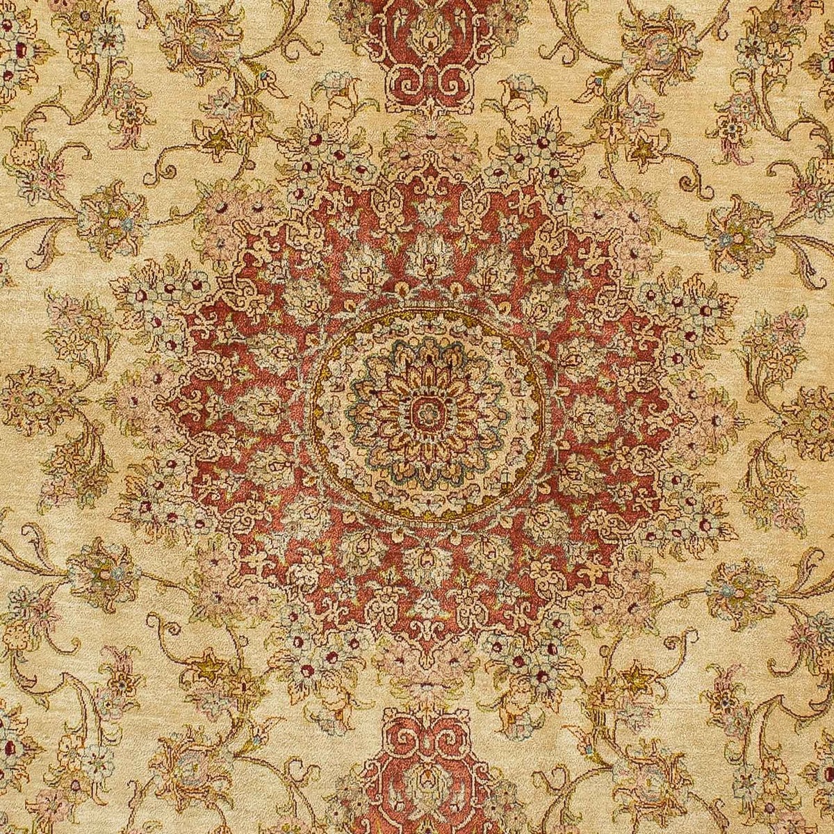 Zijden tapijt - Ghom Silk - Premium - 210 x 130 cm - beige
