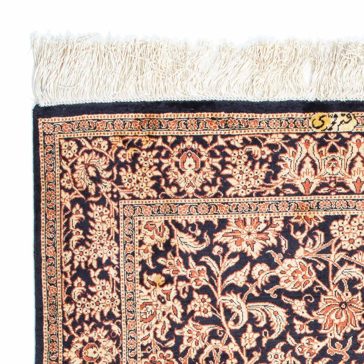 Perzisch tapijt - Ghom - 112 x 80 cm - donkerblauw