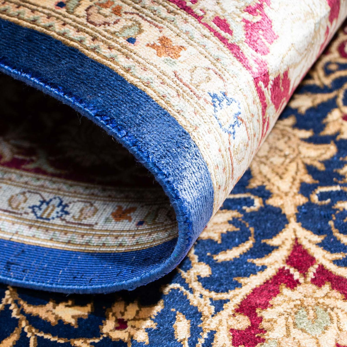 Perzisch tapijt - Ghom - 152 x 100 cm - donkerblauw