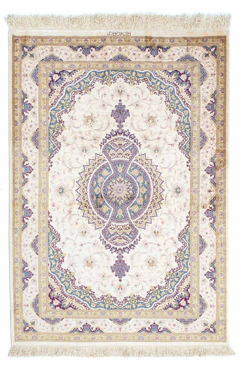 Perzisch tapijt - Ghom - 143 x 100 cm - beige