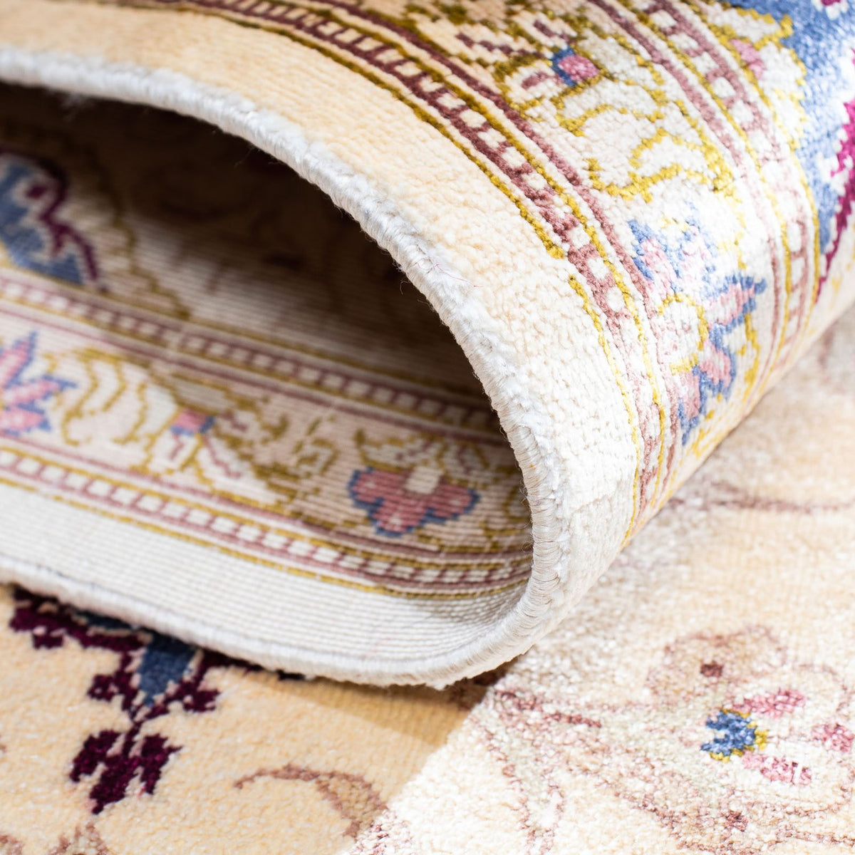 Perzisch tapijt - Ghom - 143 x 100 cm - beige