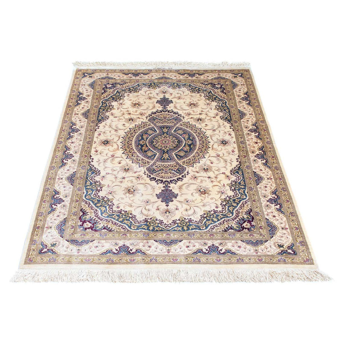 Perzisch tapijt - Ghom - 143 x 100 cm - beige
