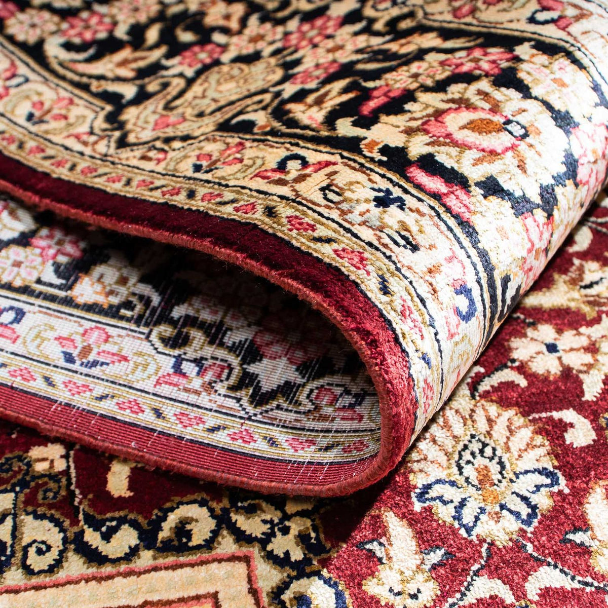 Perzisch tapijt - Ghom - 144 x 95 cm - donkerrood