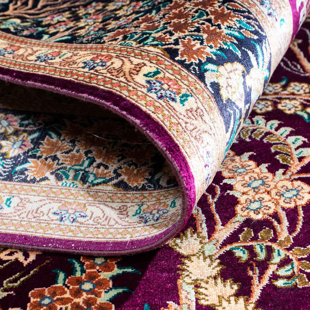 Perzisch tapijt - Ghom - 144 x 97 cm - paars