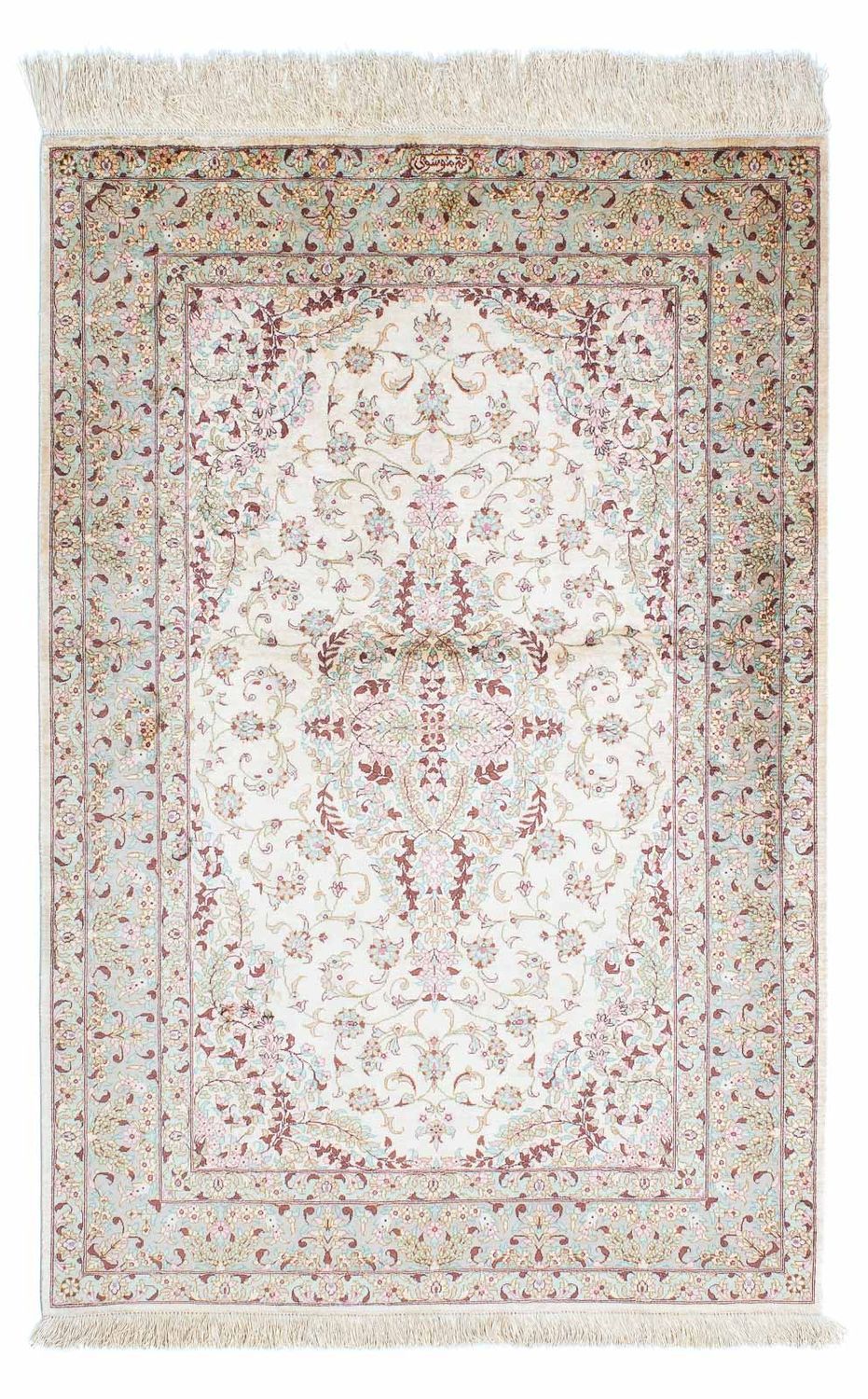Perzisch tapijt - Ghom - 147 x 98 cm - beige