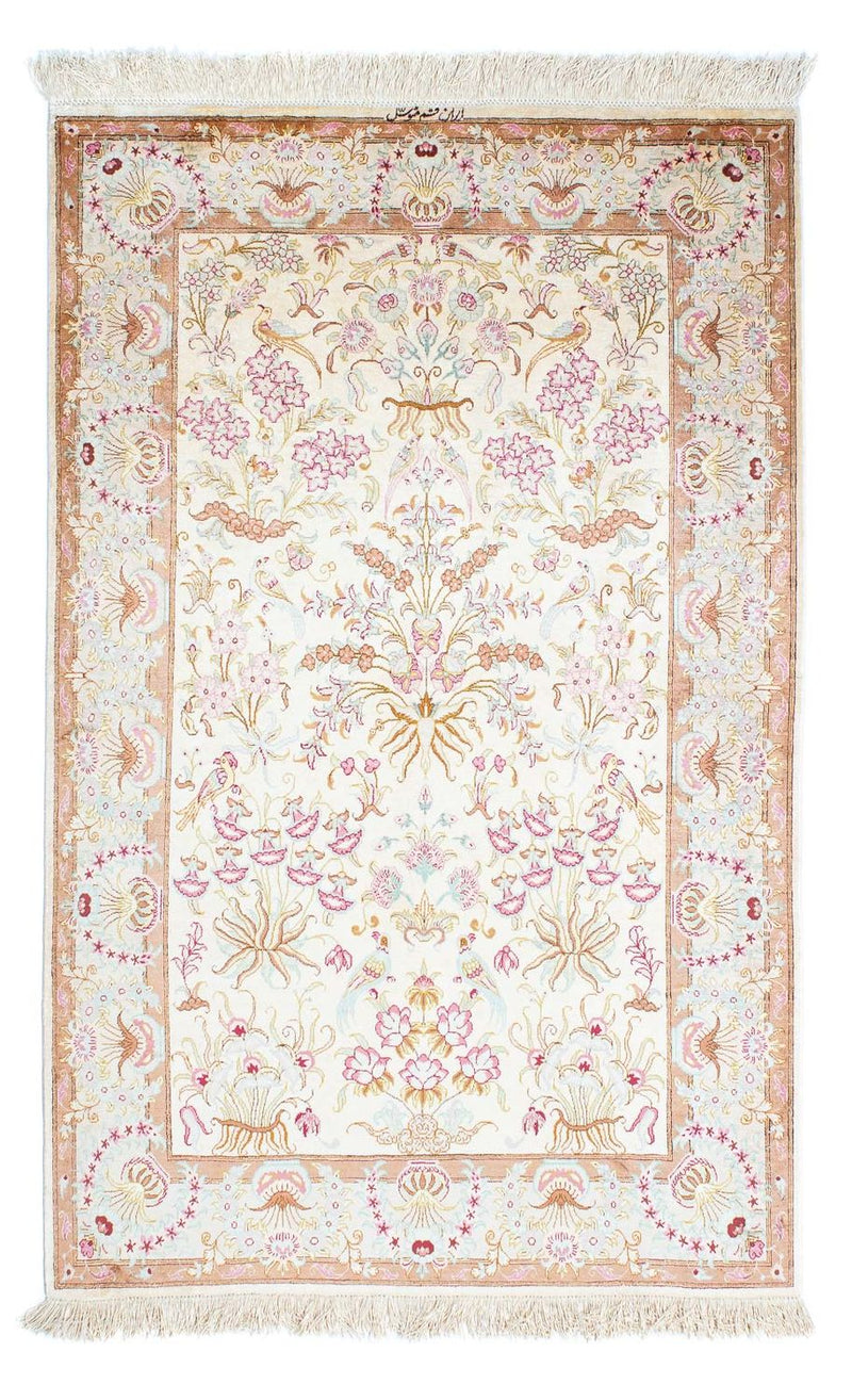 Perzisch tapijt - Ghom - 155 x 95 cm - beige
