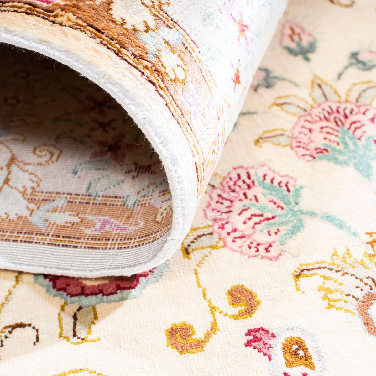 Perzisch tapijt - Ghom - 155 x 95 cm - beige