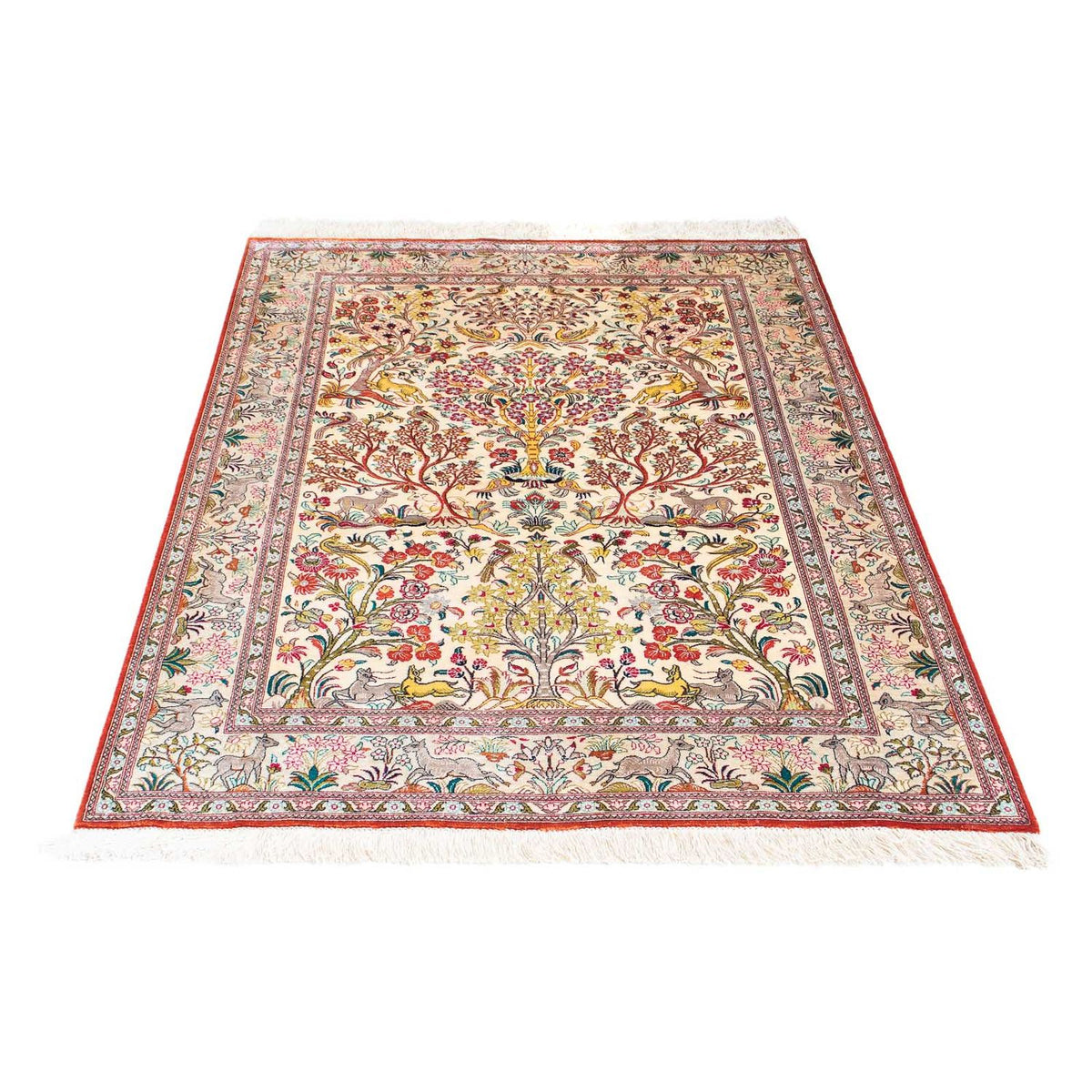 Perzisch tapijt - Ghom - 148 x 100 cm - beige