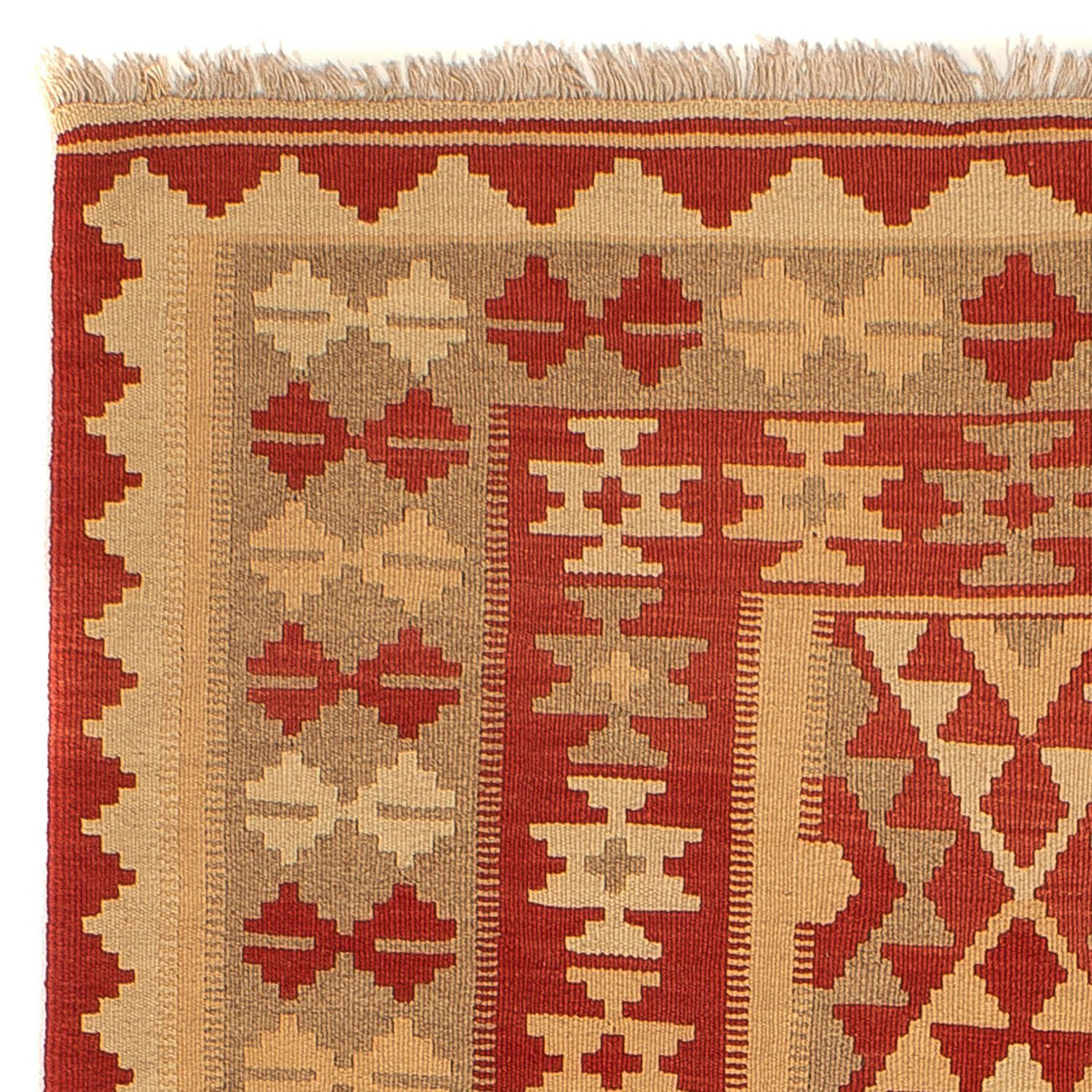 Kelim tapijt - Oosters - 198 x 146 cm - donkerrood