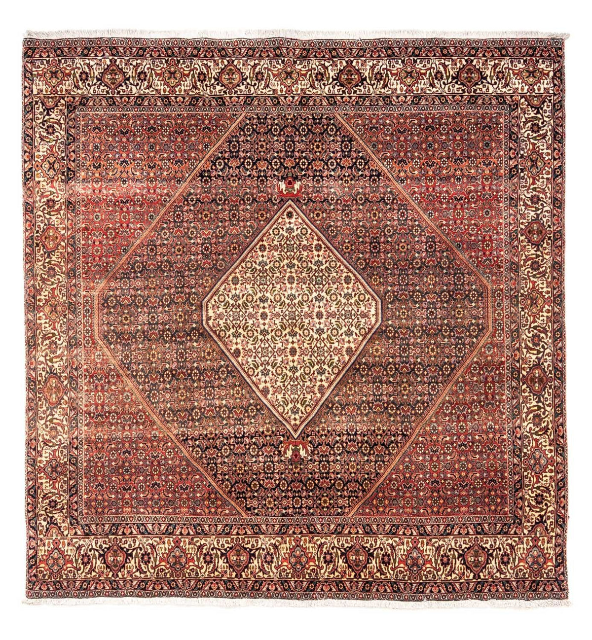 Perzisch tapijt - Bijar - Koninklijk vierkant  - 208 x 198 cm - rood