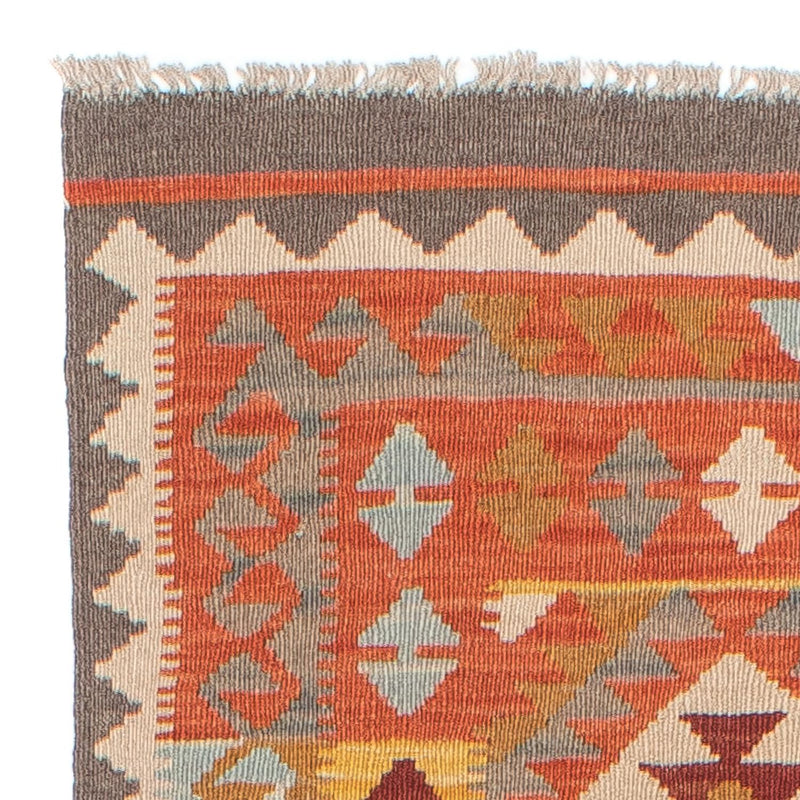 Loper Kelim tapijt - Splash - 296 x 76 cm - licht rood