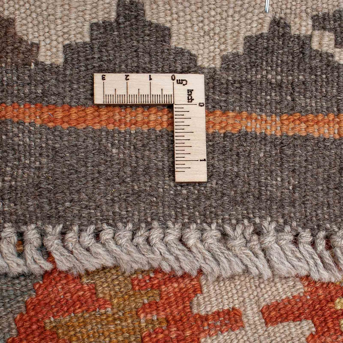 Loper Kelim tapijt - Splash - 296 x 76 cm - licht rood